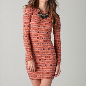 Torn by Ronny Kobo - Zoe Azi Long Sleeve Dress Multicolor Aztec Print XS
